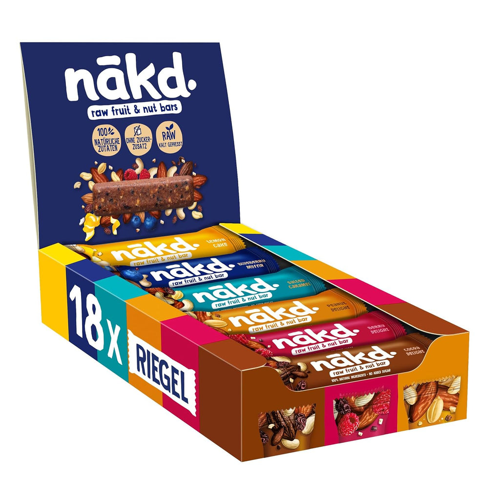 Energieriegel Naked 100% Natur gepresste Früchte und Nüsse 35 Gramm Geschmacksrichtungen sortiert