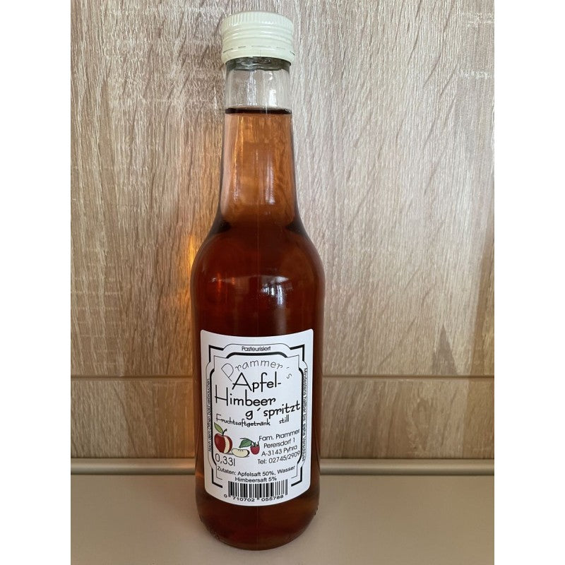 Flasche Prammer Apfel-Himbeer gespritzt still aus Niederösterreich, 0,33 Liter