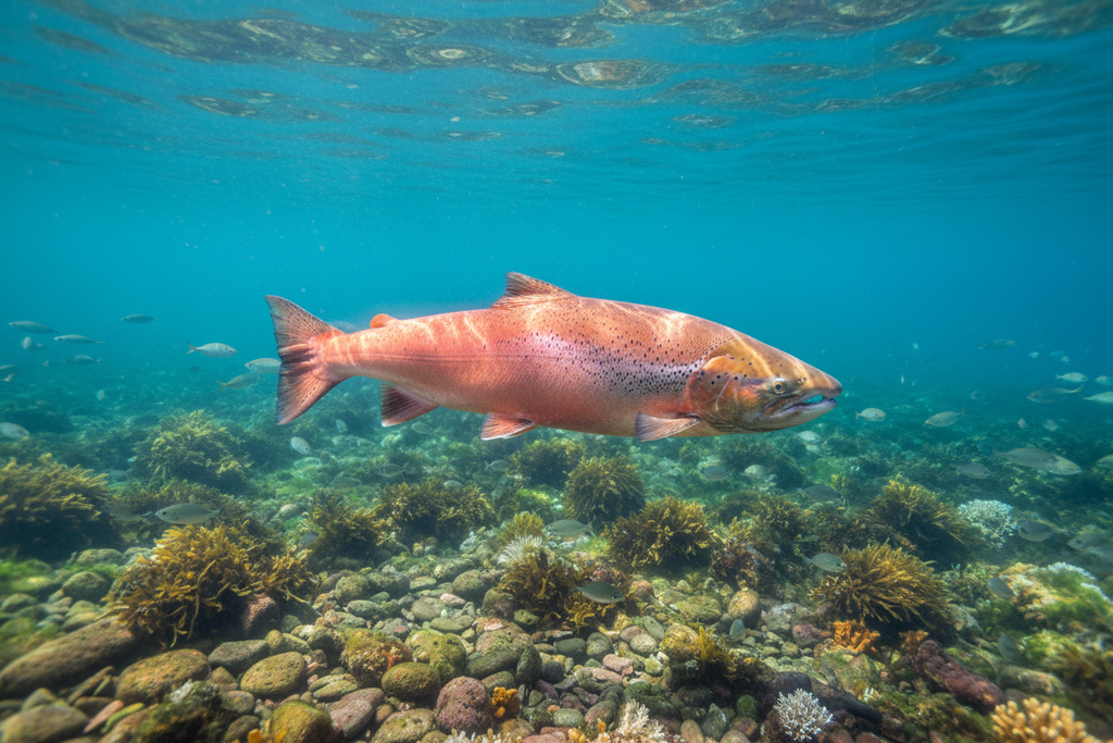 Atlantischer Lachs lebend