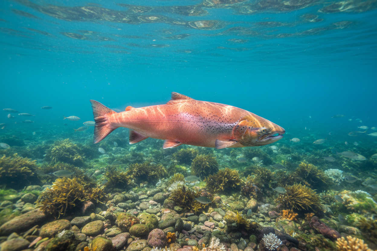 Atlantischer Lachs lebend
