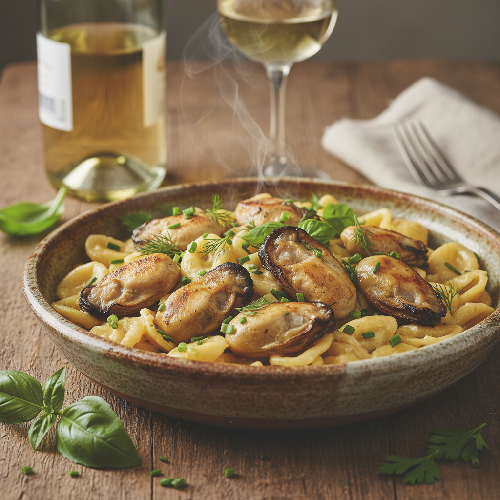 Austern in Pasta