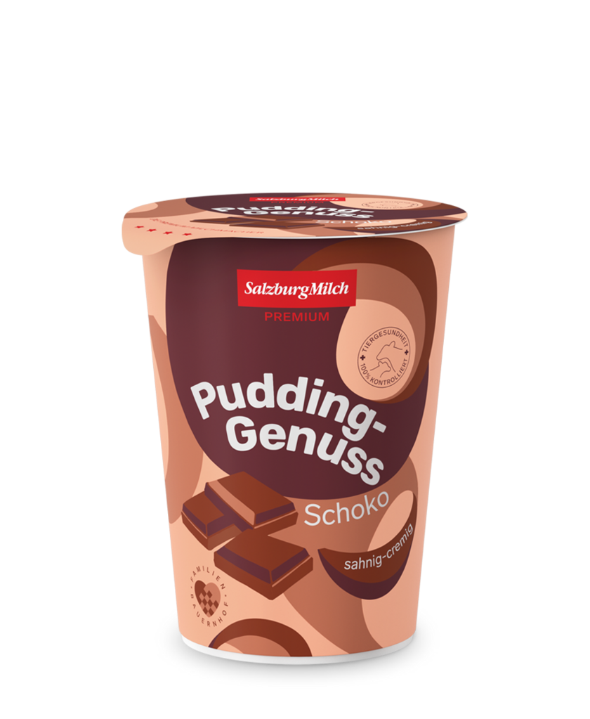 Premium Schokoladepudding, 400 Gramm, Großpackung 6 x 400 Gramm, Salzburg Milch, nur in Direktzustellung erhältlich