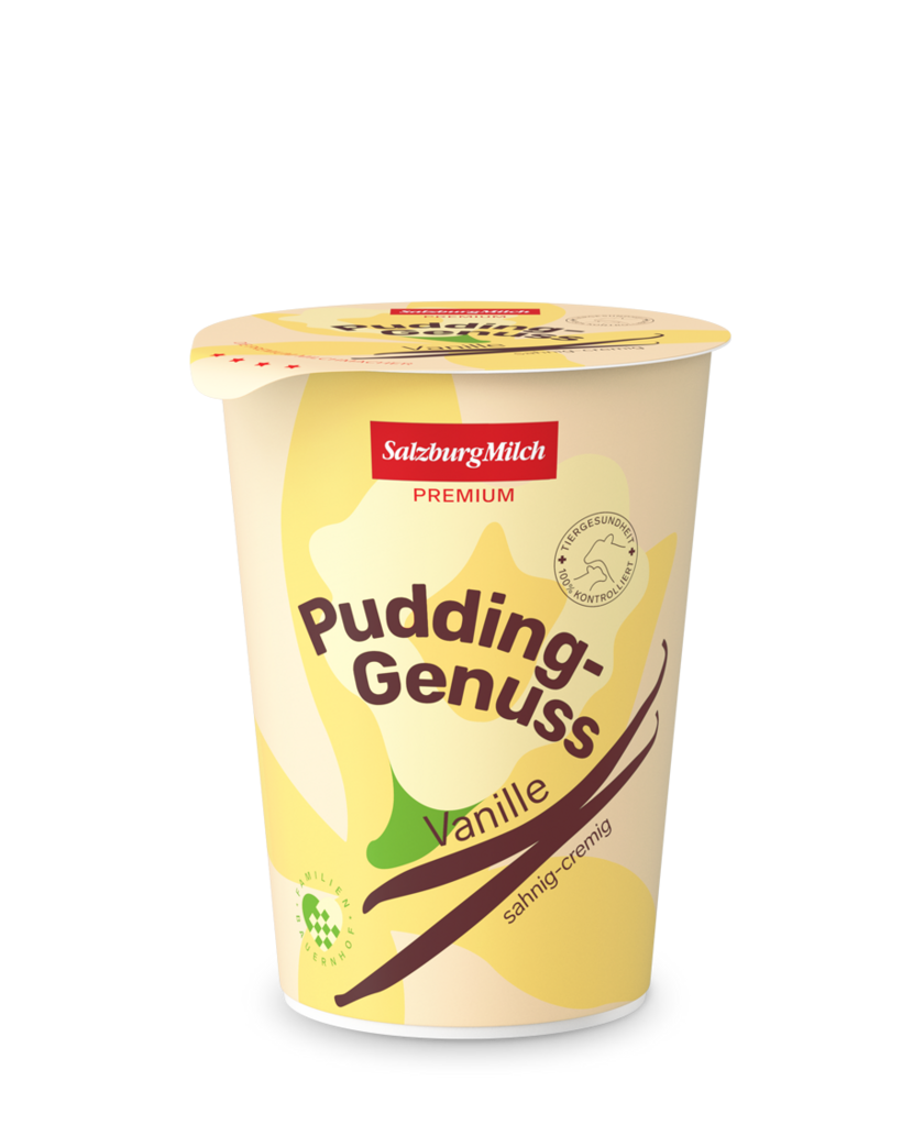 Premium Pudding Vanille, 400 Gramm, Vorteilspackung 6 x 400 Gramm, Salzburg Milch, nur in Direktzustellung