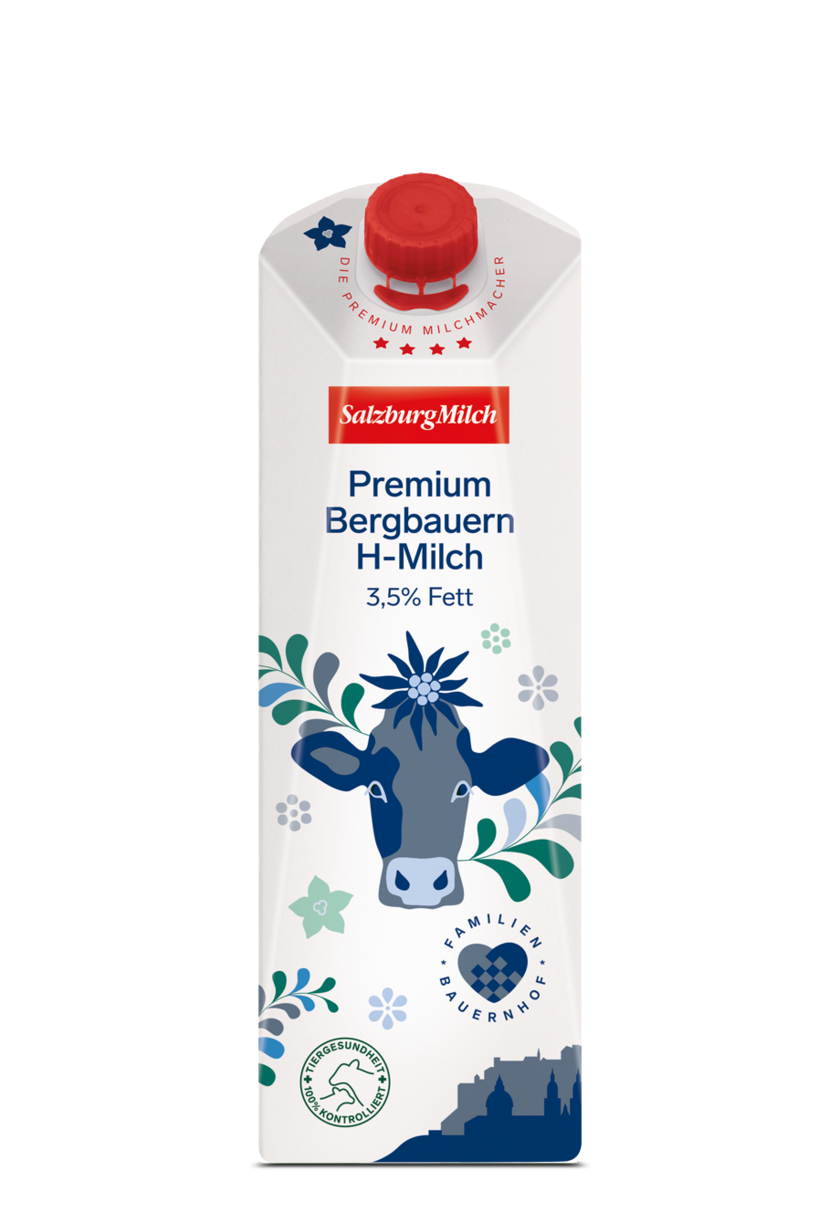 SalzburgMilch Premium Bergbauern H-Milch 3,5 % Fett im 1-Liter-Karton