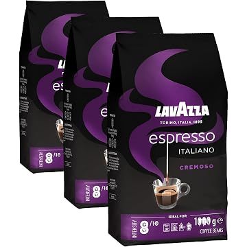 Lavazza Espresso Italiano Cremoso Kaffeebohnen 1kg, 3er-Bundle-Verpackung