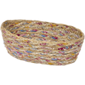 Brotkorb aus Seegras in bunter Farbkombination