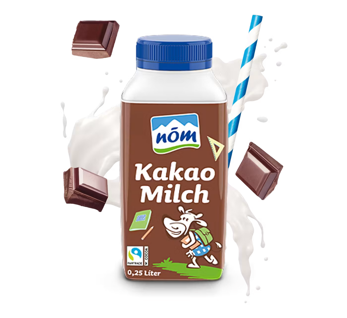 NÖM Kakaomilch 250ml Flasche – Fairtrade Kakao, kindgerecht