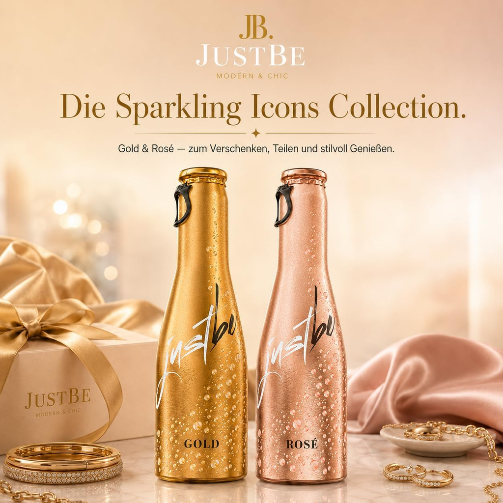just be Sparkling Icons Collection – Gold & Rosé Flaschen mit Geschenkbox
