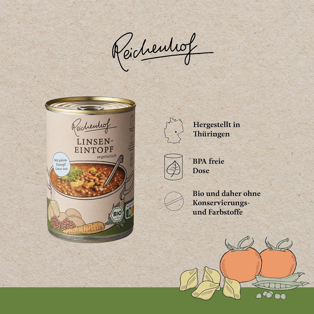 Reichenhof Bio-Linseneintopf für das vegane 3er-Paket