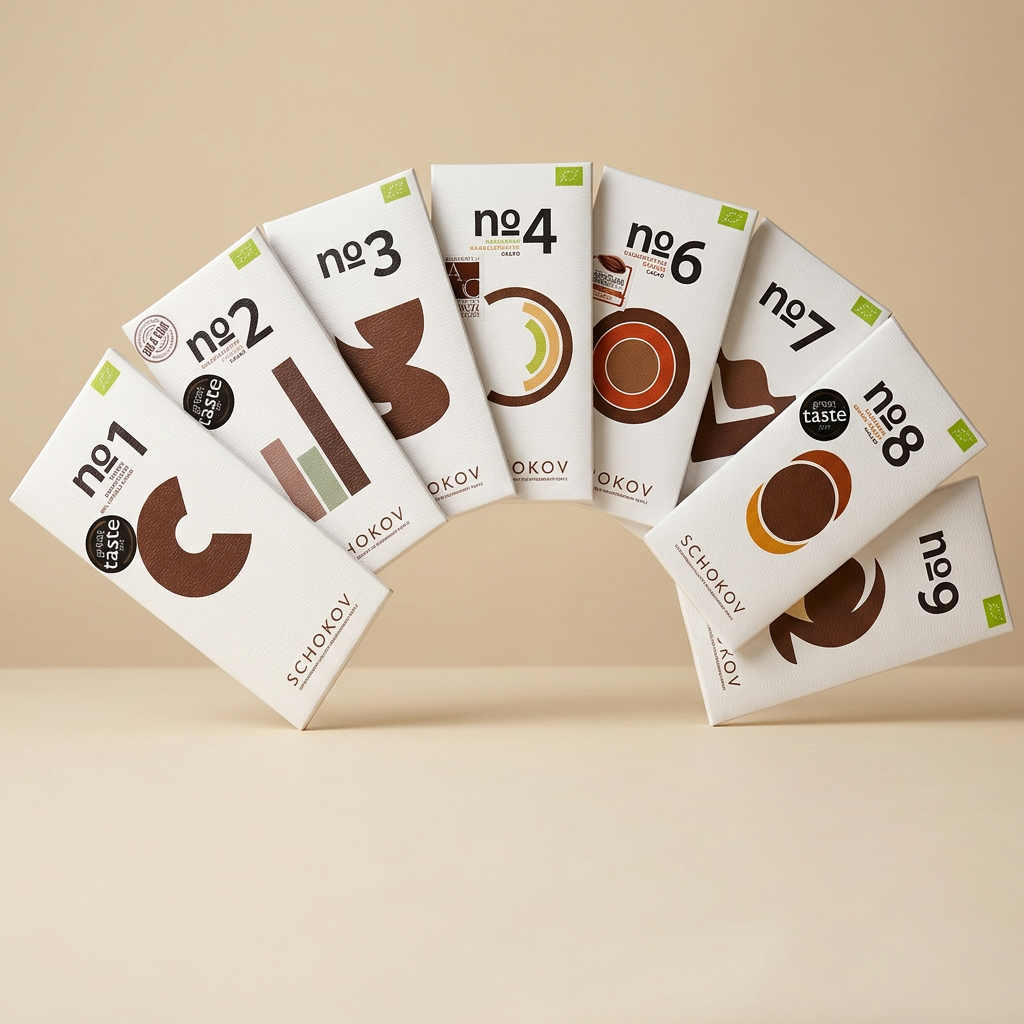 Alle Neune – Schokov Schokoladen-Geschenkset No. 1 bis No. 9