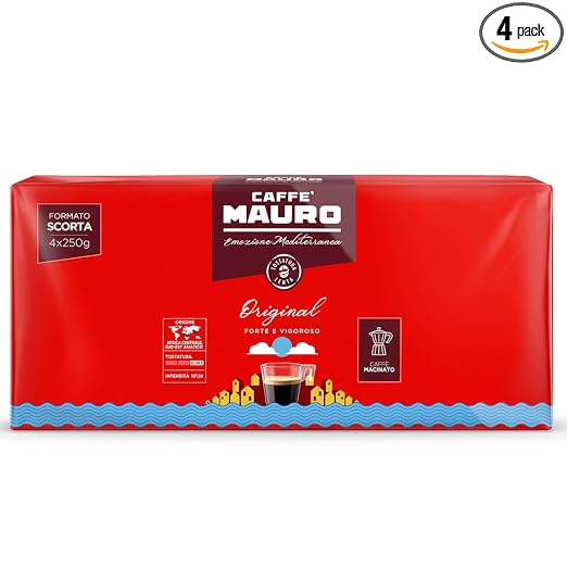 Caffè Mauro Original gemahlener Kaffee, Vorratspackung mit 4 × 250 g