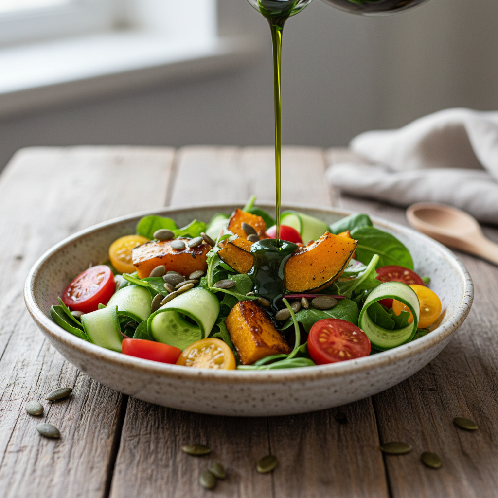 Salat mit Kürbiskernöl