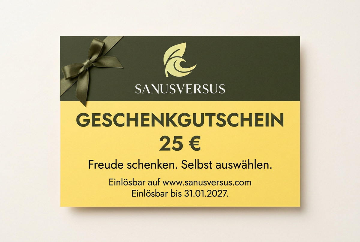SANUSVERSUS Geschenkgutschein 25 Euro in Gelb