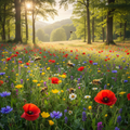 Waldwiese mit Bienen